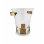 Hexagonal Ice Bucket with Gold Accents