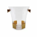 Hexagonal Ice Bucket with Gold Accents — view 2