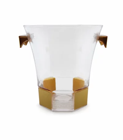 Hexagonal Ice Bucket with Gold Accents — view 2