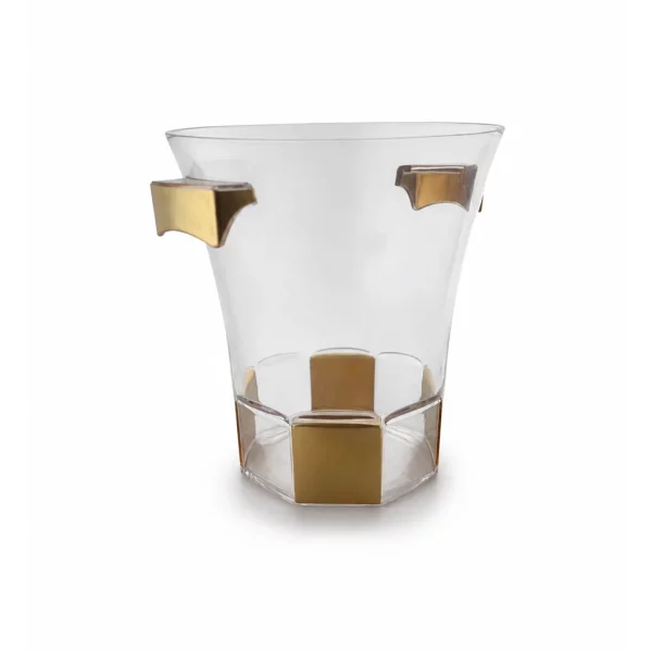 Hexagonal Ice Bucket with Gold Accents