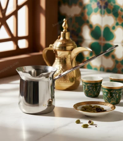 Korkmaz Turkish Coffee Pot – Stainless Steel Cezve — Gourmet Coffee Experience