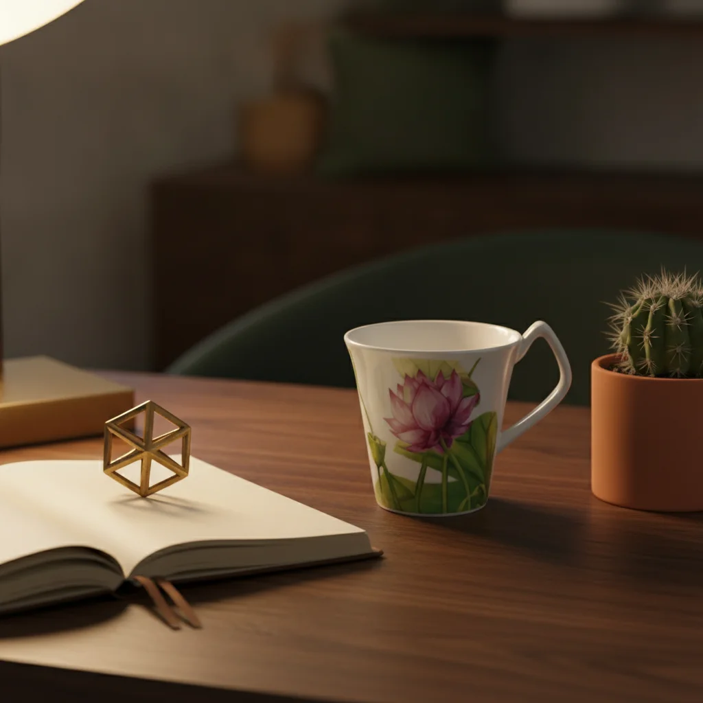 Lotus Flower Ceramic Mug — Office Use