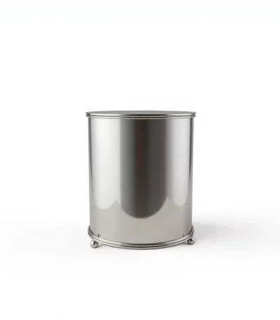 Mirror-Finish Metal Tissue Box & Waste Bin Set — view 2