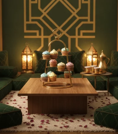 Modern Minimalist Gold Cupcake Stand — Luxurious Holiday Entertaining