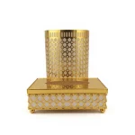 Perforated Metal Tissue Box & Waste Bin Set