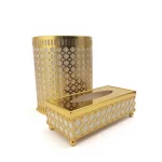 Perforated Metal Tissue Box & Waste Bin Set — view 3