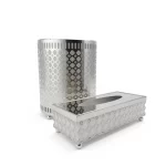 Perforated Metal Tissue Box & Waste Bin Set — view 9