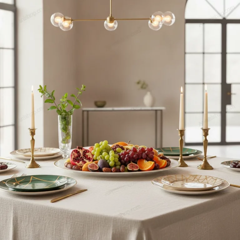 Porcelain Oval Serving Platter with Gold Geometric Border — Sophisticated Salad Serving