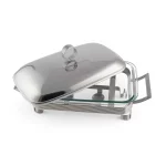 Rectangular Glass Buffet Server with Tealight Warmer — view 13