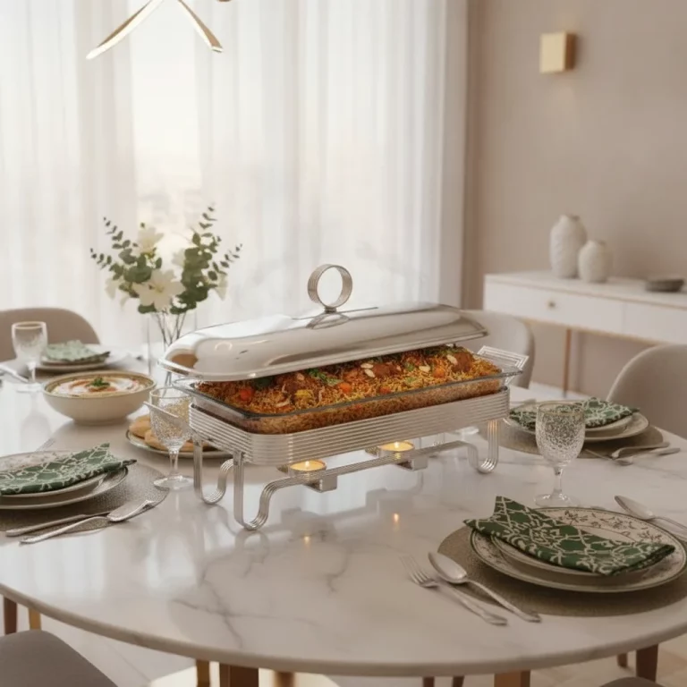Rectangular Glass Buffet Server with Tealight Warmer — Chic Outdoor Entertaining