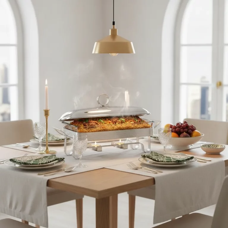 Rectangular Glass Buffet Server with Tealight Warmer — Elegant Dinner Parties