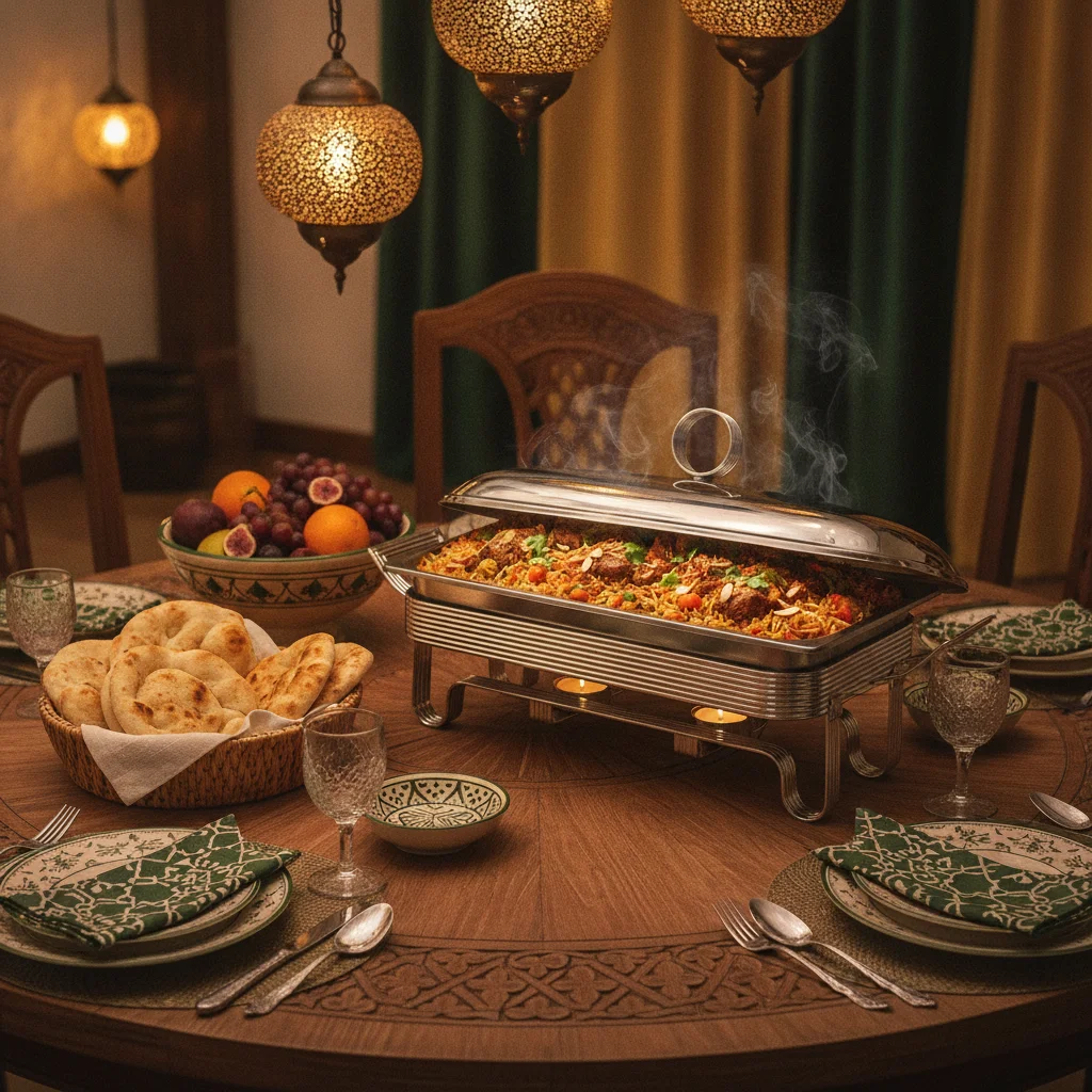 Rectangular Glass Buffet Server with Tealight Warmer — Festive Family Feasts