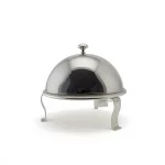Round Ceramic Buffet Server with Chrome Dome Lid — view 6