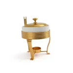Round Ceramic Food Warmer with Tealight Burner — view 11