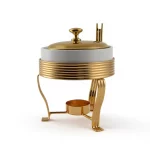 Round Ceramic Food Warmer with Tealight Burner — view 12