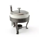 Round Ceramic Food Warmer with Tealight Burner — view 2