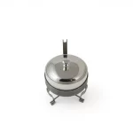 Round Ceramic Food Warmer with Tealight Burner — view 4