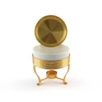 Round Ceramic Food Warmer with Tealight Burner — view 6