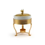 Round Ceramic Food Warmer with Tealight Burner — view 9
