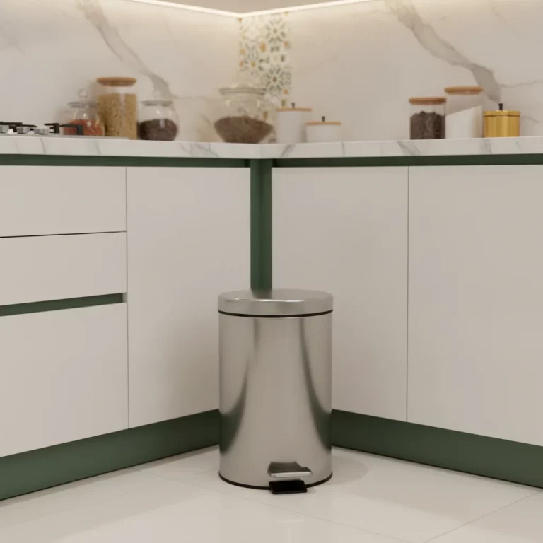 Round Stainless Steel Pedal Bin — Dining Room Style Statement