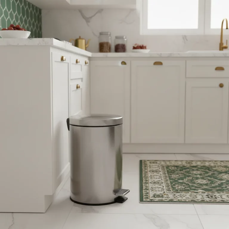 Round Stainless Steel Pedal Bin — Elegance in Small Spaces