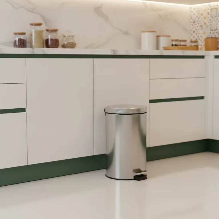 Round Stainless Steel Pedal Bin — Hygienic Bathroom Essential
