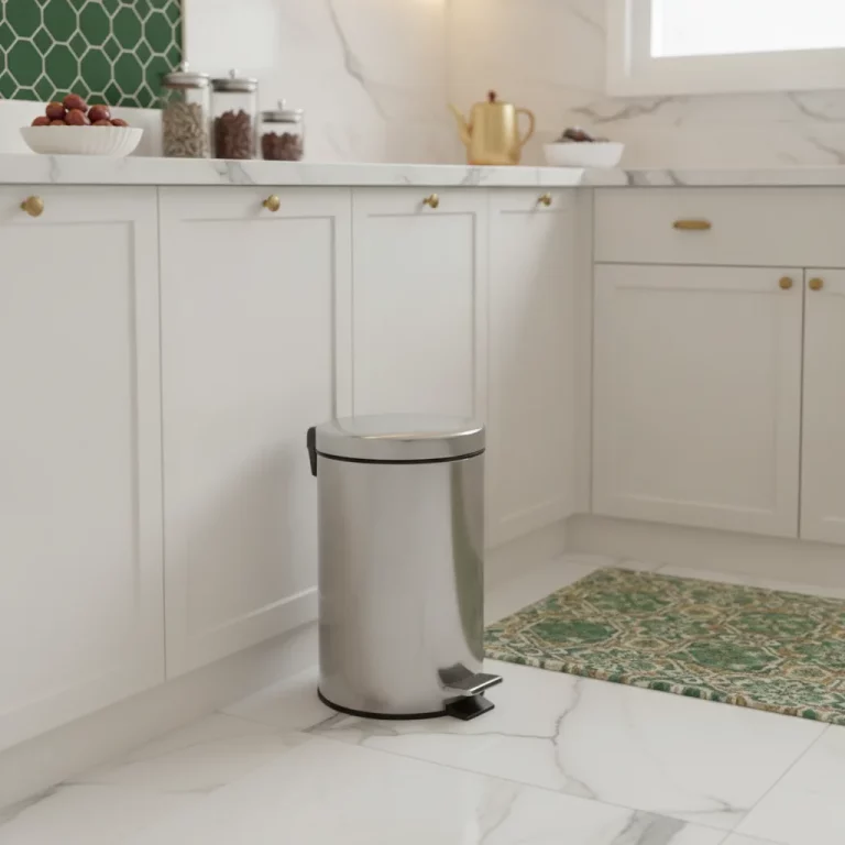 Round Stainless Steel Pedal Bin — Office Chic Organization