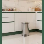 Round Stainless Steel Pedal Bin — Sophisticated Bedroom Bin