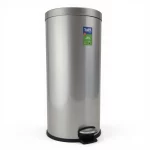 30L Round Stainless Steel Pedal Trash Bin — view 2