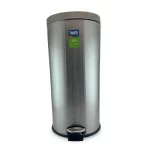 30L Round Stainless Steel Pedal Trash Bin — view 3