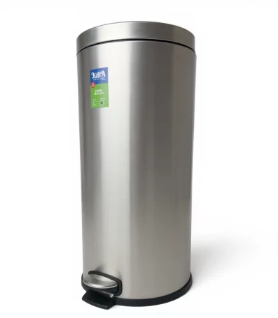 30L Round Stainless Steel Pedal Trash Bin