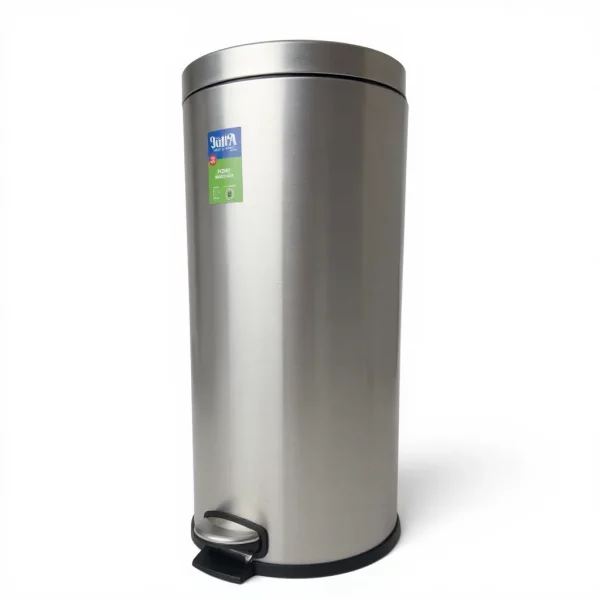 30L Round Stainless Steel Pedal Trash Bin