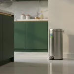 30L Round Stainless Steel Pedal Trash Bin — Compact Living Spaces