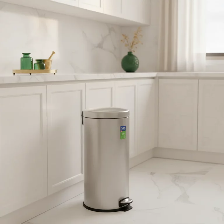30L Round Stainless Steel Pedal Trash Bin — Eco-Conscious Consumers
