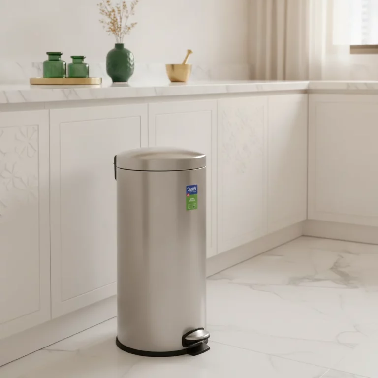 30L Round Stainless Steel Pedal Trash Bin — High-Traffic Homes