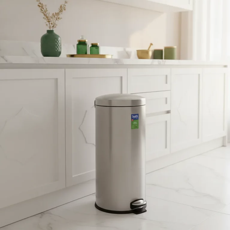 30L Round Stainless Steel Pedal Trash Bin — Modern Kitchens