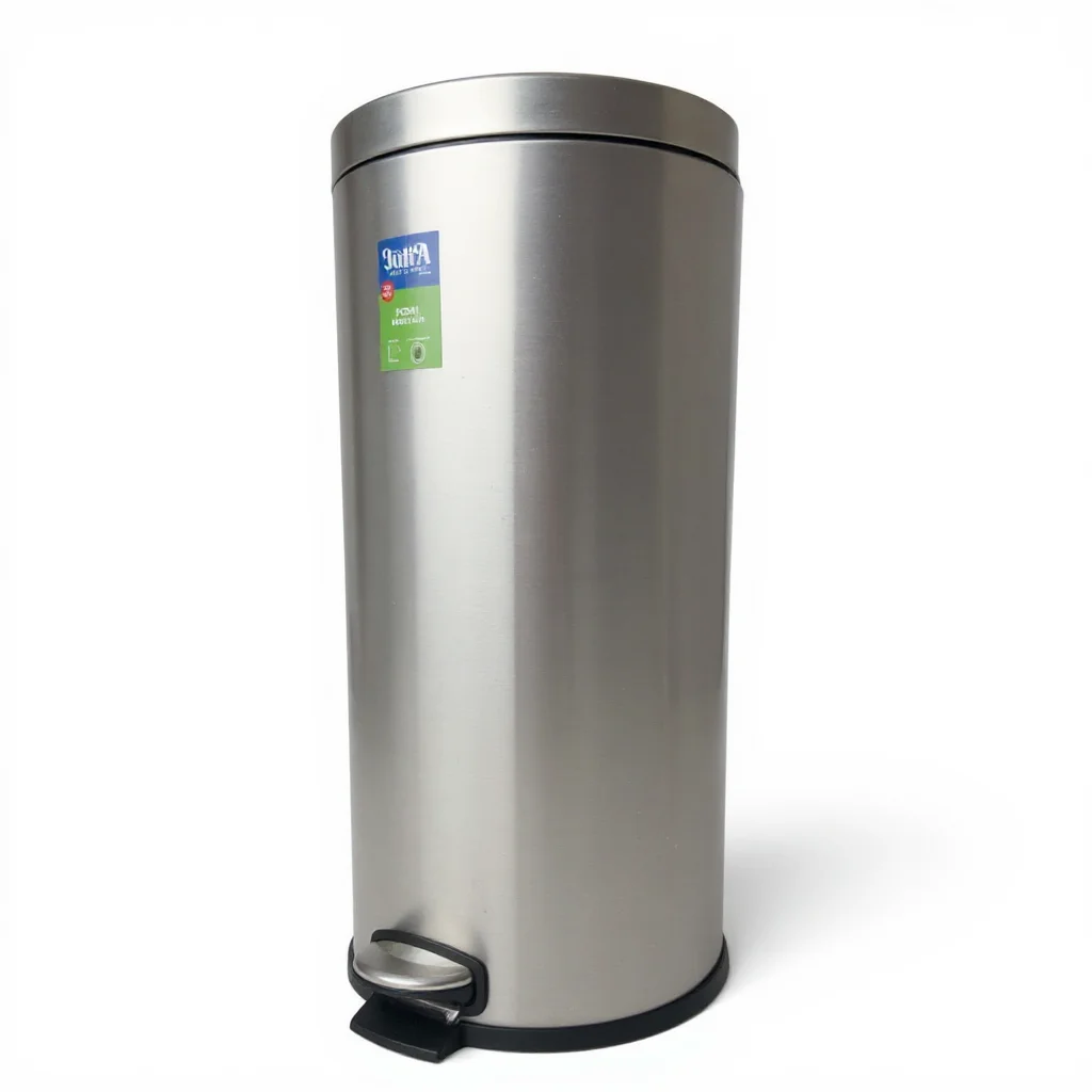 30L Round Stainless Steel Pedal Trash Bin