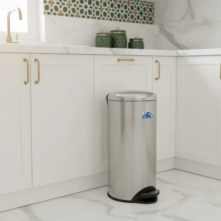 30L Stainless Steel Foot Pedal Bin — Utility Rooms