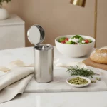 Stainless Steel Oil Dispenser Pitcher with Hinged Lid — Perfect Gift for Chefs