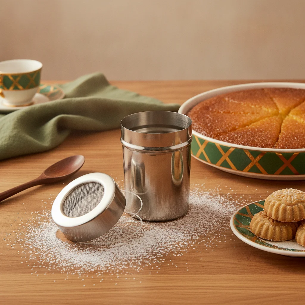 Stainless Steel Powder Shaker Dredge with Fine Mesh Lid — Home Bakers