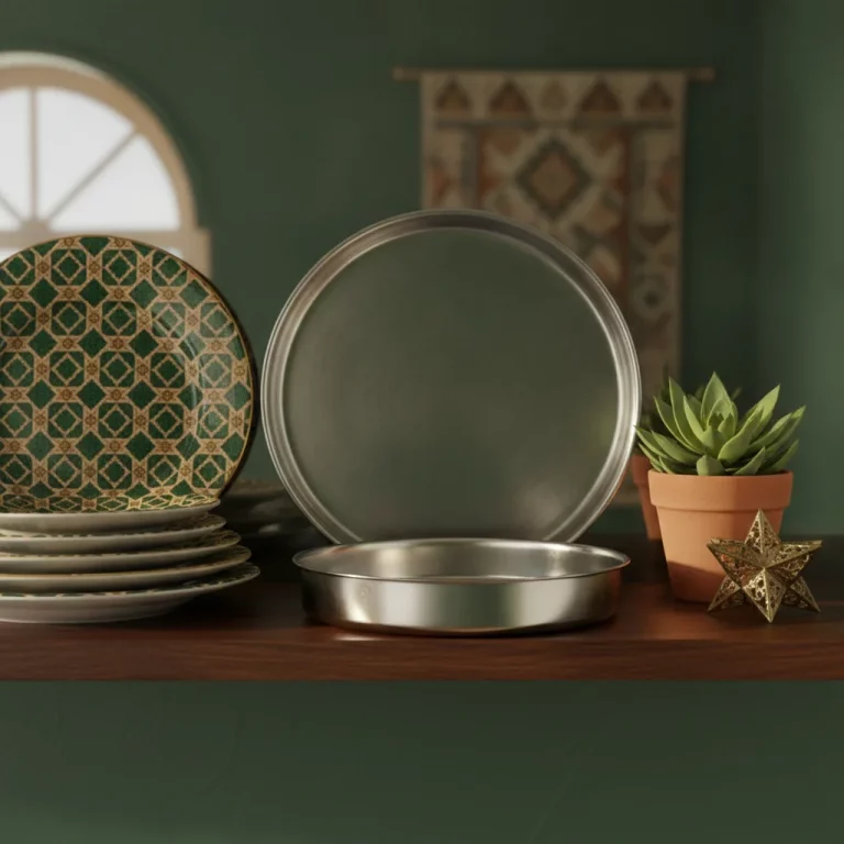TIAN FA Stainless Steel Multipurpose Round Tray — Sophisticated Home Décor
