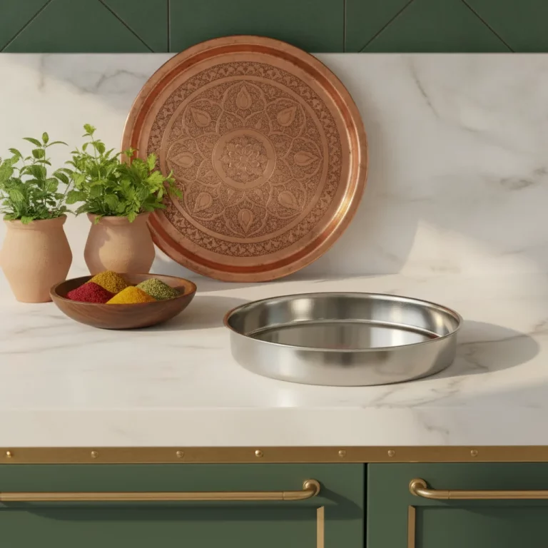 TIAN FA Stainless Steel Multipurpose Round Tray — Stylish Kitchen Prep