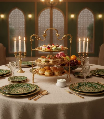 3-Tier Oval Pastry and Afternoon Tea Stand — Opulent Dessert Showcase