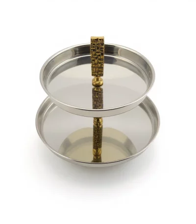 2-Tier Stainless Steel Serving Stand