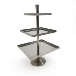 3-Tier Stainless Steel Square Serving Stand — view 4