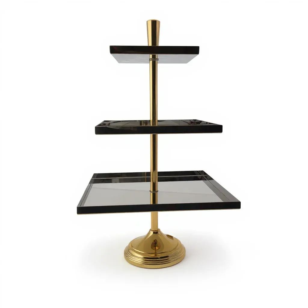 3-Tier Stainless Steel Square Serving Stand