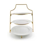3-Tier White Ceramic Afternoon Tea Stand — view 2