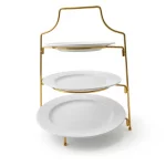 3-Tier White Ceramic Afternoon Tea Stand — view 4