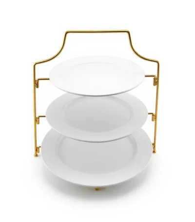 3-Tier White Ceramic Afternoon Tea Stand