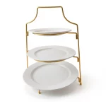 3-Tier White Ceramic Afternoon Tea Stand — view 5